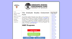 Desktop Screenshot of gsef.uwaterloo.ca