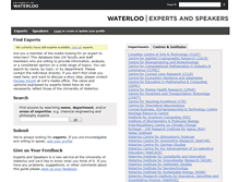 Tablet Screenshot of experts.uwaterloo.ca